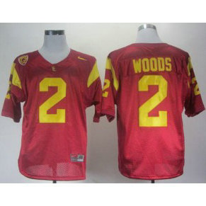 NCAA USC Trojans 2 Robert Woods Red With Pac-12 Patch Men Jersey