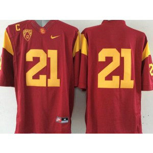NCAA USC Trojans 21 Red Limited Men Jersey With C patch Pac-12 Patch