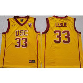 NCAA USC Trojans 33 Lisa Leslie Yellow Men Jersey