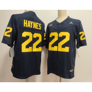 NCAA Wolverines 22 Haynes Navy F.U.S.E. Vapor Limited Men Jersey