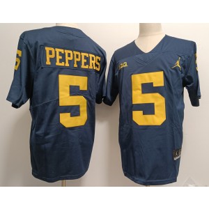 NCAA Wolverines 5 Jabrill Peppers Navy Vapor Limited Men Jersey