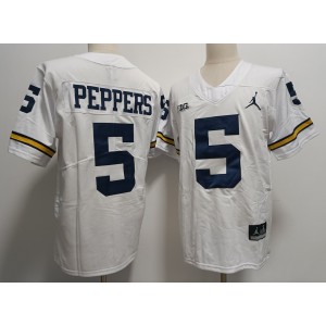 NCAA Wolverines 5 Jabrill Peppers White Vapor Limited Men Jersey