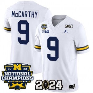 NCAA Wolverines 9 J.J. McCarthy White 2024 F.U.S.E. With 2023 National Champions Patch Vapor Limited Men Jersey