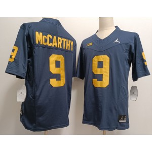 NCAA Wolverines 9 JJ Mccarthy Navy Silver Jordan 2023 F.U.S.E Vapor Limited Men Jersey