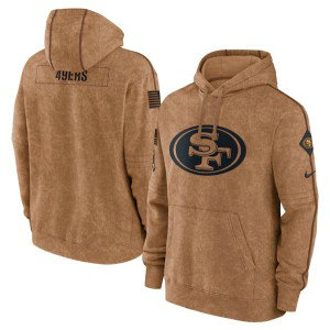 NFL 49ers 2023 Brown Salute to Service Pullover Hoodie