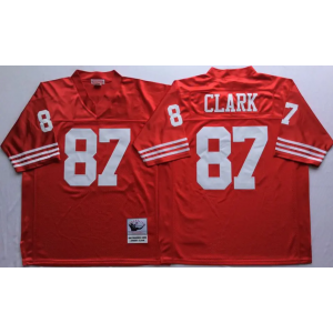NFL 49ers 87 Clark Throwback Red Men Jersey
