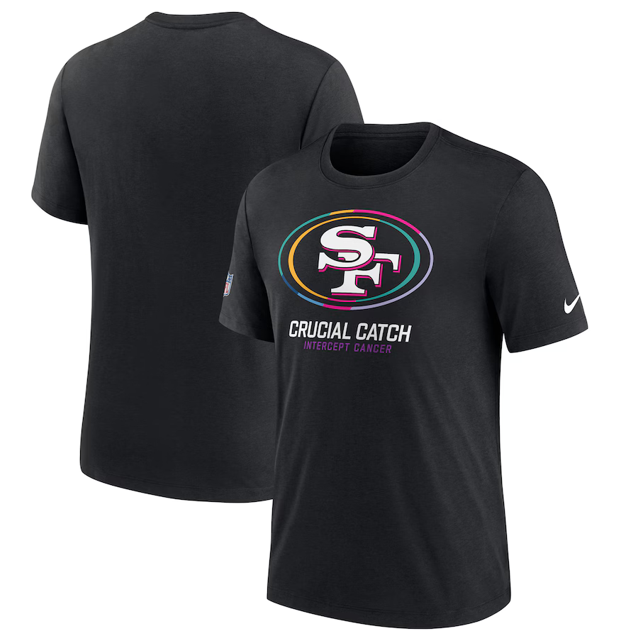 NFL 49ers Charcoal 2024 Crucial Catch Performance T-Shirt