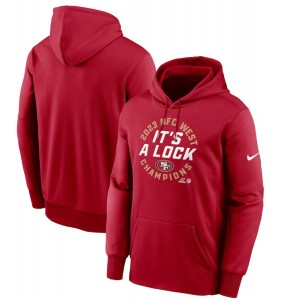 NFL 49ers Scarlet 2023 NFC West Division Champions Locker Room Trophy Collection Pullover Hoodie