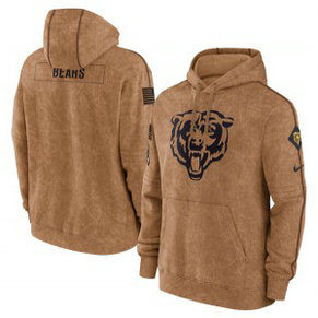 NFL Bears 2023 Brown Salute to Service Pullover Hoodie