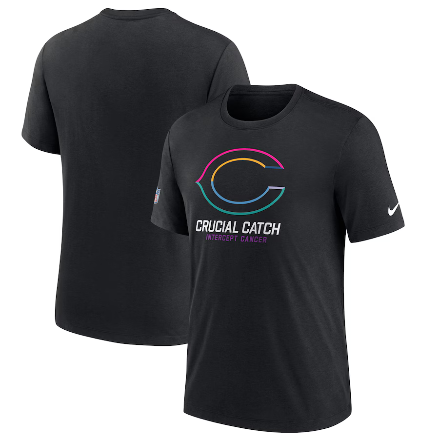 NFL Bears Charcoal 2024 Crucial Catch Performance T-Shirt