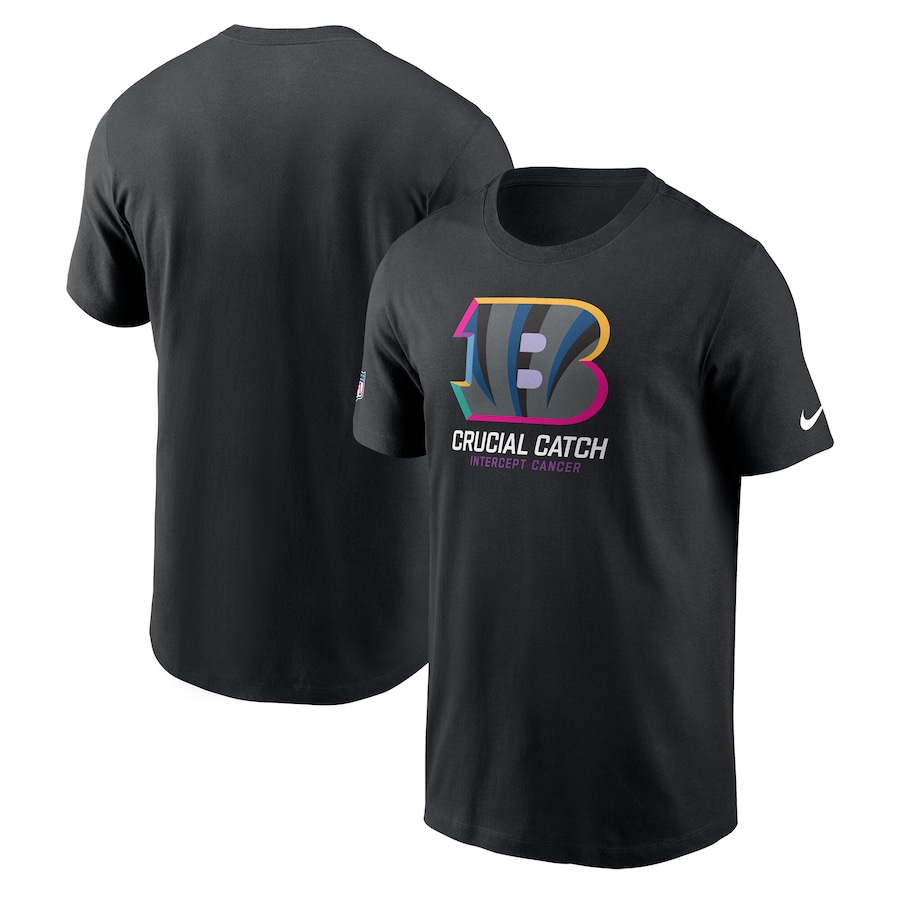 NFL Bengals Charcoal 2024 Crucial Catch Performance T-Shirt