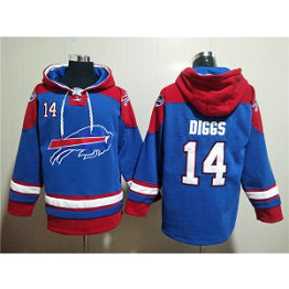 NFL Bills 14 Stefon Diggs Red Blue Ageless Must Have Lace Up Pullover Hoodie