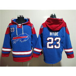 NFL Bills 23 Micah Hyde Red Blue Ageless Must Have Lace Up Pullover Hoodie