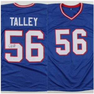 NFL Bills 56 Darryl Talley Blue Signed Throwback Men Jersey