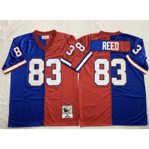 NFL Bills 83 Andre Reed Blue Red Splite Throwback Men Jersey