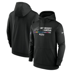 NFL Bills Black 2022 Crucial Catch Therma Performance Pullover Hoodie