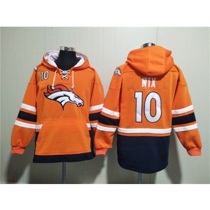 NFL Broncos 10 Bo Nix Orange Ageless Must-Have Lace-Up Pullover Hoodie