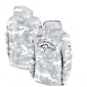 NFL Broncos 2024 White Grey Salute To Service Hoodie