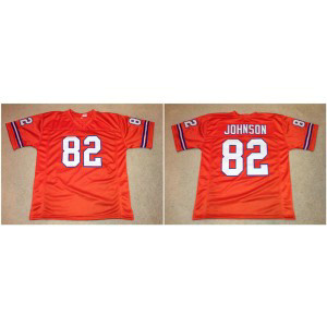 NFL Broncos 82 Vance Johnson Orange Throwback Men Jersey