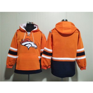 NFL Broncos Blank Orange Ageless Must-Have Lace-Up Pullover Hoodie