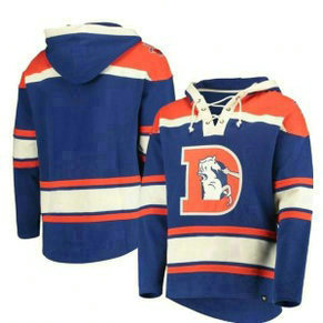 NFL Broncos Blue Throwback Hoodie NFL Broncos Blue Throwback Hoodie