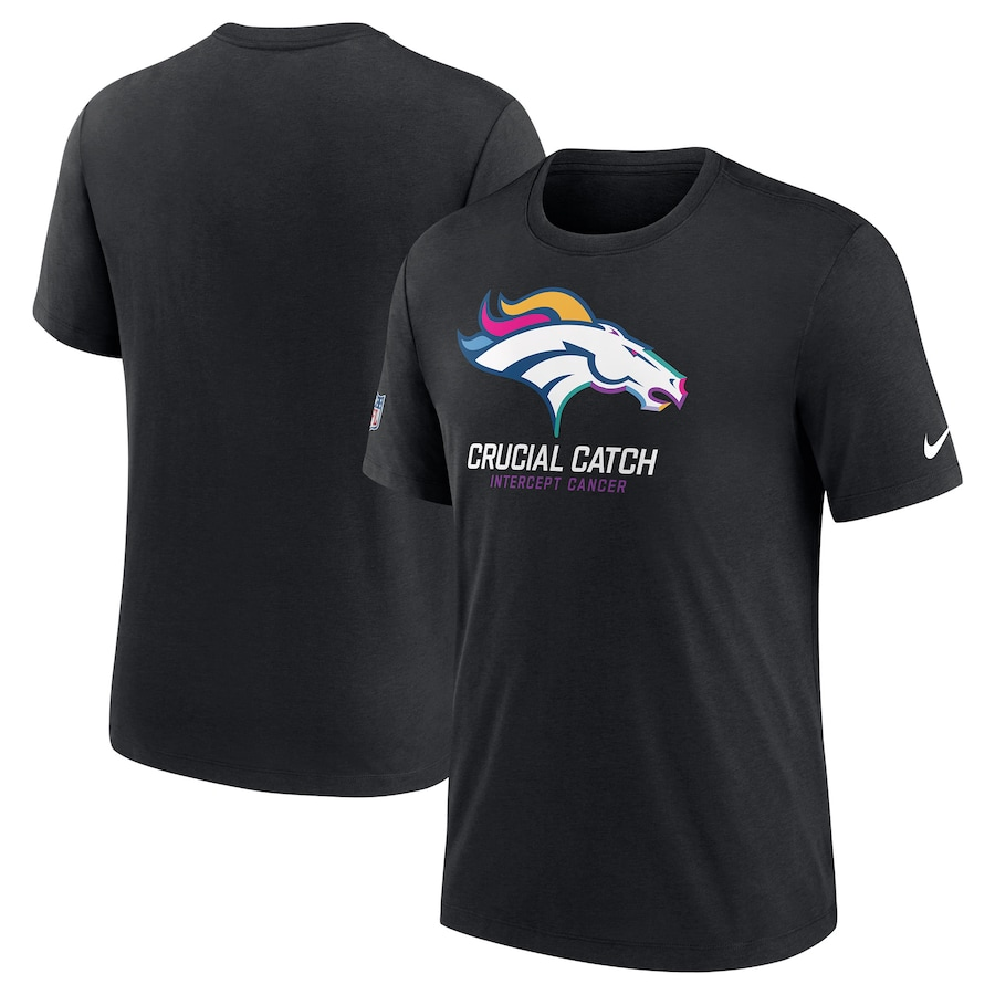 NFL Broncos Charcoal 2024 Crucial Catch Performance T-Shirt