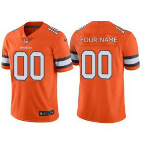 NFL Broncos Orange Color Rush Limited Customized Men Jersey