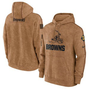 NFL Browns 2023 Brown Salute to Service Pullover Hoodie