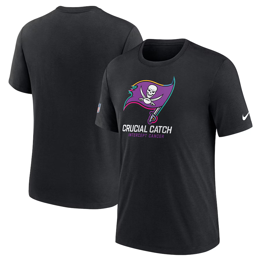 NFL Buccaneers Charcoal 2024 Crucial Catch Performance T-Shirt
