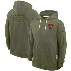NFL Buccaneers Olive 2025 Salute to Service Pullover Hoodie