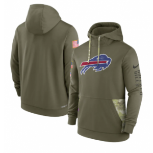 NFL Buffalo Bills 2022 Olive Salute to Service Therma Performance Pullover Hoodie