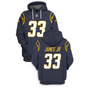 NFL Chargers 33 Derwin James Navy 2021 Stitched New Hoodie NFL Chargers 33 Derwin James Navy 2021 Stitched New Hoodie