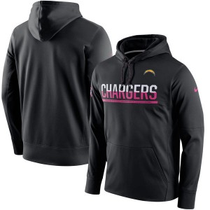 NFL Chargers Nike Breast Cancer Awareness Circuit Performance Black Pullover Hoodie