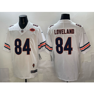 NFL Chicago Bears 84 Colston Loveland White Vapor Limited Men Jersey with VMH Patch