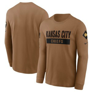 NFL Chiefs 2023 Brown Salute To Service Long Sleeve T-Shirt