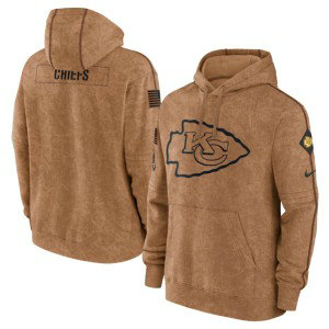 NFL Chiefs 2023 Brown Salute to Service Pullover Hoodie