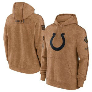 NFL Colts 2023 Brown Salute to Service Pullover Hoodie