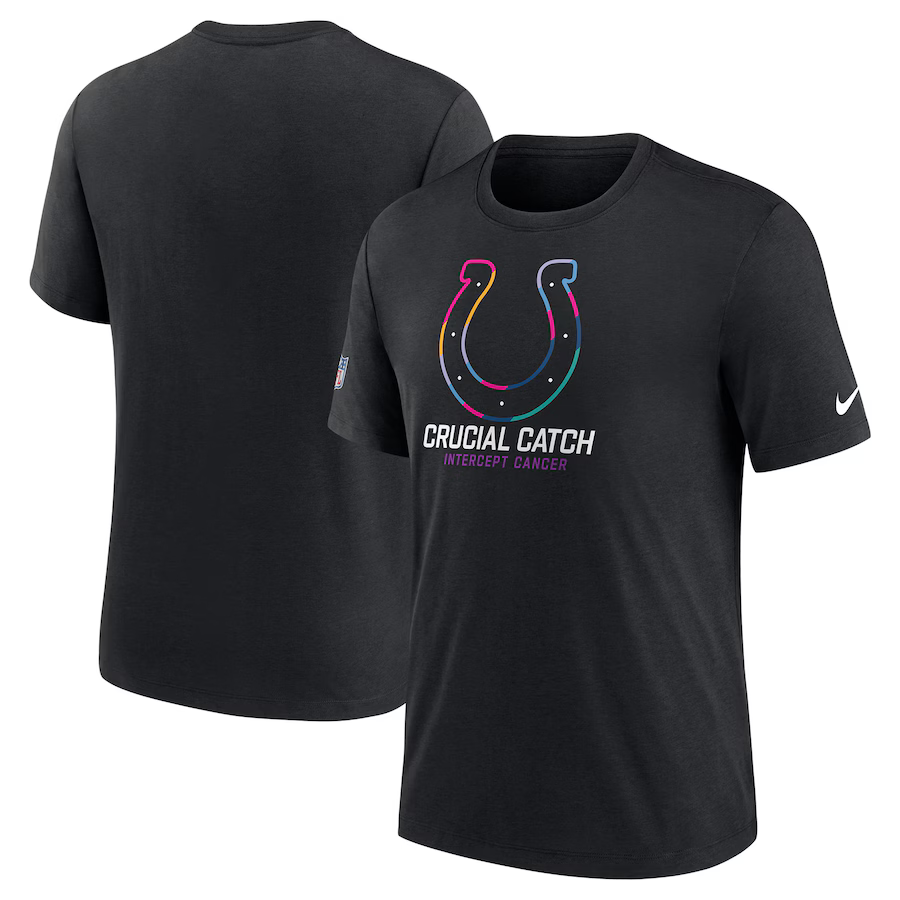 NFL Colts Charcoal 2024 Crucial Catch Performance T-Shirt