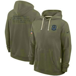 NFL Colts Olive 2025 Salute to Service Pullover Hoodie