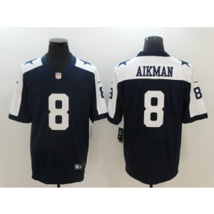 NFL Cowboys 8 Troy Aikman Navy Throwback Vapor Untouchable Nike Limited Men Jersey