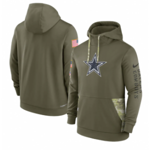 NFL Dallas Cowboys 2022 Olive Salute to Service Therma Performance Pullover Hoodie