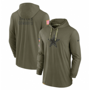 NFL Dallas Cowboys 2022 Olive Salute to Service Tonal Pullover Hoodie