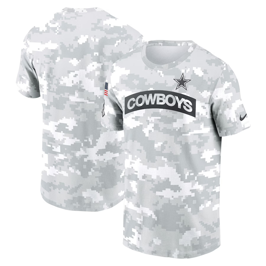 NFL Dallas Cowboys 2024 White Grey Salute To Service t shirt