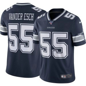 NFL Dallas Cowboys 55 Leighton Vander Esch Navy 100th Season Vapor Untouchable Limited Men Jersey