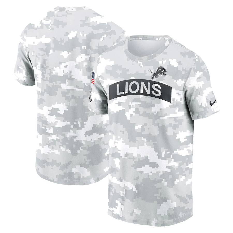 NFL Detrio Lions 2024 White Grey Salute To Service t shirt