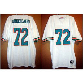 NFL Dolphins 1972 UNDEFEATED SEASON 72 White Throwback Men Jersey