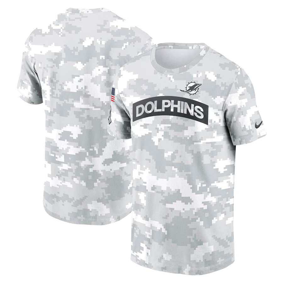 NFL Dolphins 2024 White Grey Salute To Service t shirt