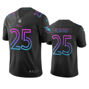 NFL Dolphins 25 Xavien Howard Black City Edition Vapor Limited Men Jersey