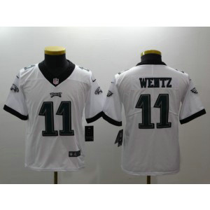 NFL Eagles 11 Carson Wentz White Vapor Untouchable Nike Limited Youth Jersey
