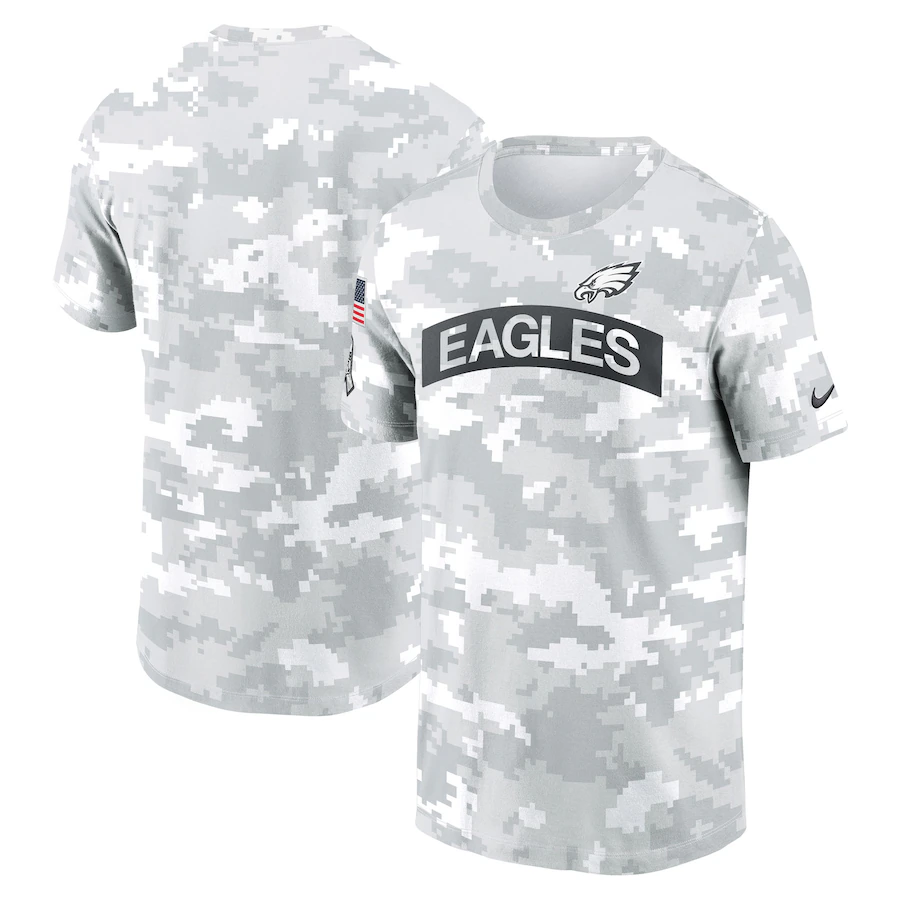 NFL Eagles 2024 White Grey Salute To Service t shirt